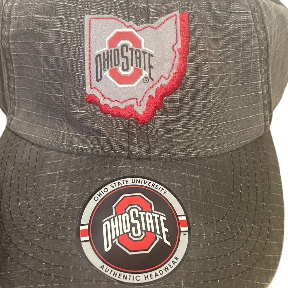 OHIO STATE Hat Snapback Ripstop Gray OSU Buckeyes NCAA Big 10 University College - Picture 2 of 11